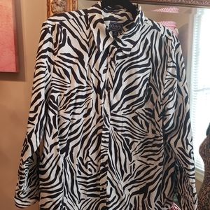 Zebra button front shirt